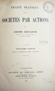 Traité pratique des sociétés par actions
