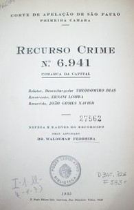 Recurso crime nº 6.941