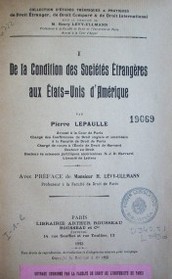 De la condition des sociétés étrangères aux États=Unis d´Amérique