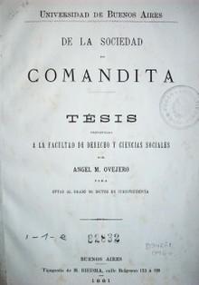 De la sociedad en comandita