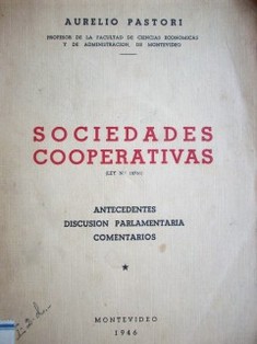 Sociedades cooperativas : (ley N.º 10.761)