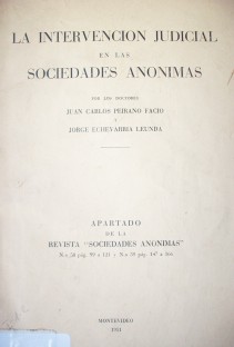 La intervención judicial en las sociedades anónimas