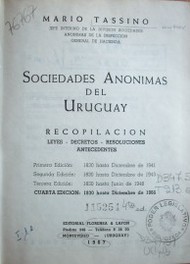 Sociedades Anónimas del Uruguay : recopilación