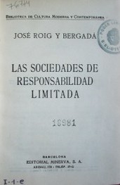 Las sociedades de responsabilidad limitada