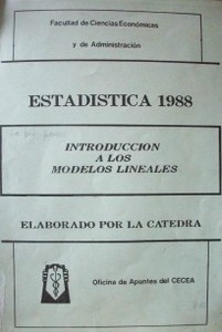 Estadística 1988 : introducción a los modelos lineales