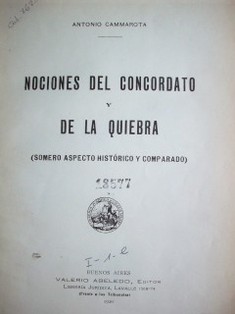 Nociones del concordato y de la quiebra