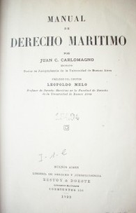 Manual de Derecho Marítimo