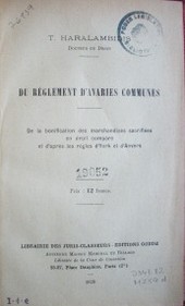 Du réglement d´averies communes : de la bonification des marchandises sacrifiées en droit comparé et d´aprés les règles d´York et d´Anvers