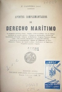 Apuntes complementarios de Derecho Marítimo