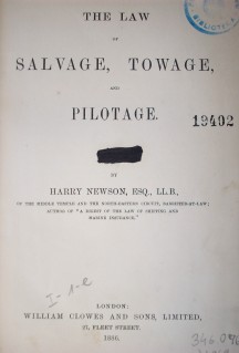 The law of salvage, towage, and pilotage