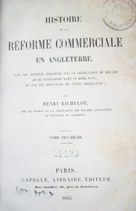 Histoire de la réforme commerciale en Angleterre