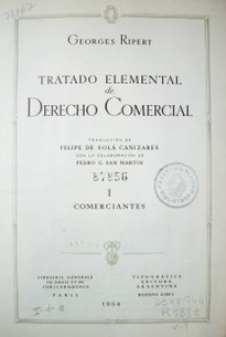 Tratado elemental de derecho comercial