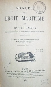 Manuel de Droit Maritime