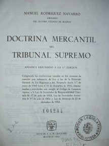 Doctrina mercantil del Tribunal Supremo