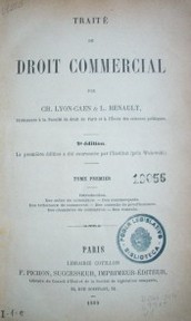 Traité de droit commercial