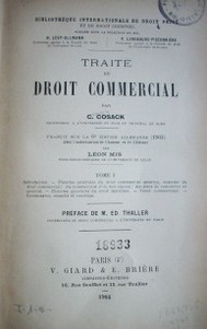 Traité de droit commercial