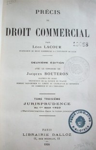 Précis de droit commercial