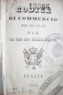 Codice di Commercio per gli stati di S.M. il re de Sardegna