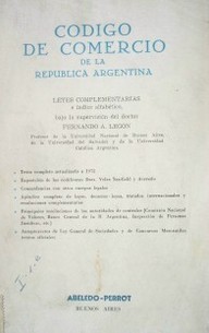 Código de comercio de la República Argentina