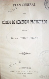 Plan general del Código de comercio proyectado