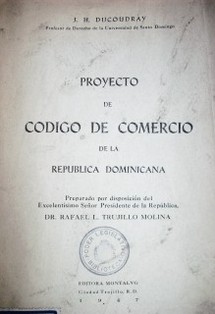 Proyecto de código de comercio de la República Dominicana