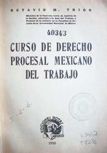 Curso de derecho procesal mexicano del trabajo