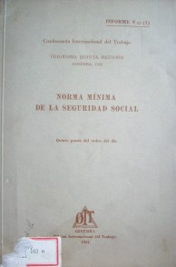 Norma mínima de la seguridad social : informe Va) (1)