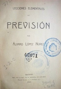 Lecciones elementales de previsión