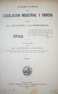 Cuestiones de legislación industrial y obrera