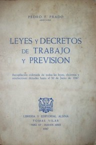 Leyes y decretos de trabajo y previsión