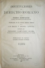 Instituciones de Derecho Romano