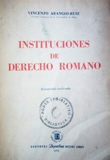 Instituciones de Derecho Romano