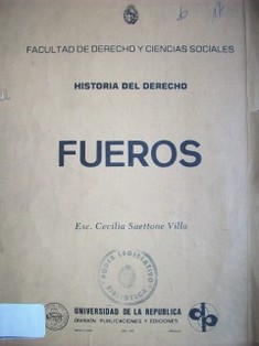 Fueros : historia del derecho