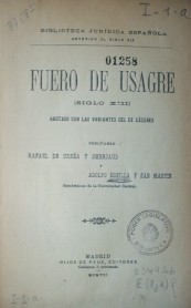 Fuero de Usagre (siglo XIII) : anotado con las variantes del de Cáceres
