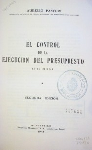 El control de la ejecución del presupuesto en el Uruguay