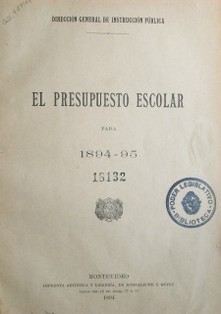 El presupuesto escolar para 1894-1895