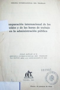 Comparación internacional de los sueldos y de las horas de trabajo en la administración pública