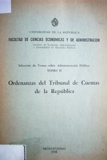 Ordenanzas del Tribunal de Cuentas de la República