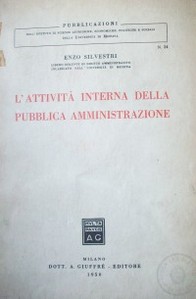 L´attivitá internadella pubbica amministrazione