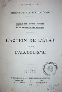 L´action de l´´Etat contre l´alcoolisme