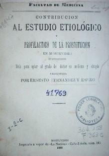 Contribución al estudio etiológico y profiláctico de la prostitución en Montevideo