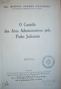 O contrôle dos atos administrativos pelo poder judiciário