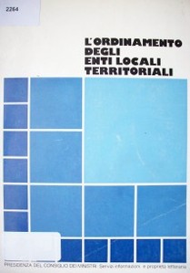 L'ordinamento degli enti locali territoriali : regioni, province, comuni