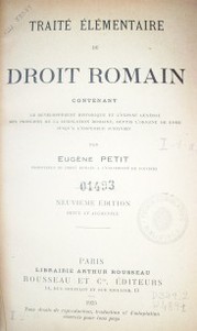 Traité élémentaire de droit romain