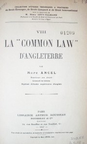 La "Common Law" d'Angleterre