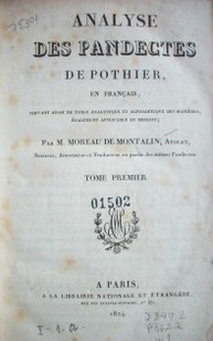 Analyse des Pandectes de Pothier