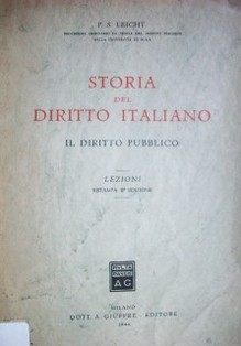 Storia del diritto italiano : il diritto publico : lezioni