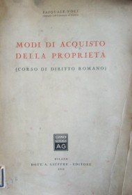 Modi di acquisto della propietà (corso di diritto romano)