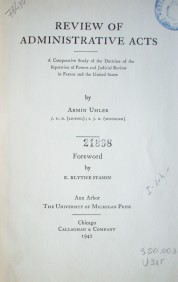 Review of administrative acts : a comparative study of the doctrine of the separation of powers and judicial review in France and the United States