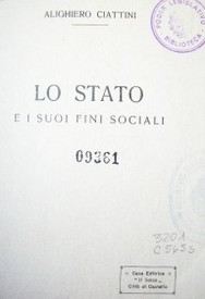 Lo stato e i suoi fini sociali